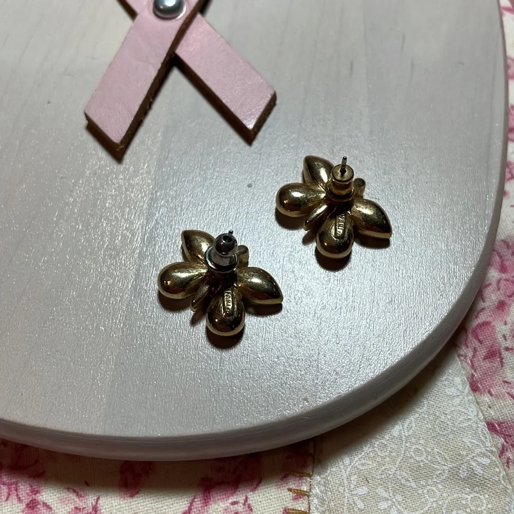 Trifari Butterfly Earrings Vintage Costume Jewelry